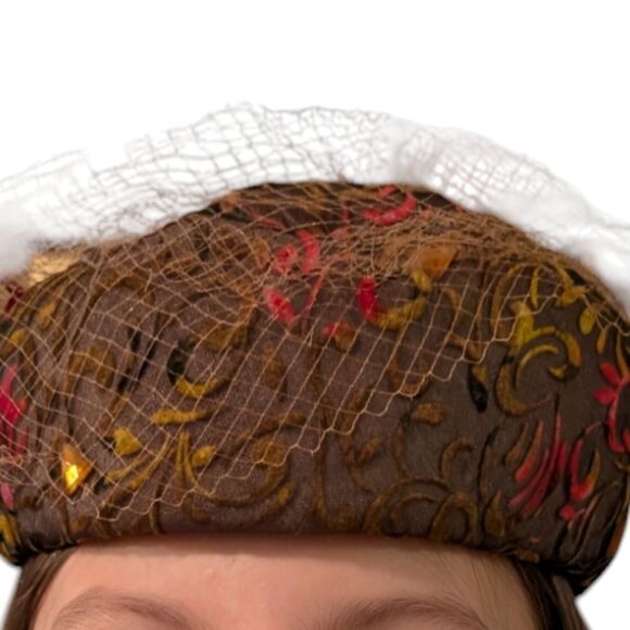 Women\'s 50s antique Royce exclusive pillbox‎ brown velvet hat main image 8